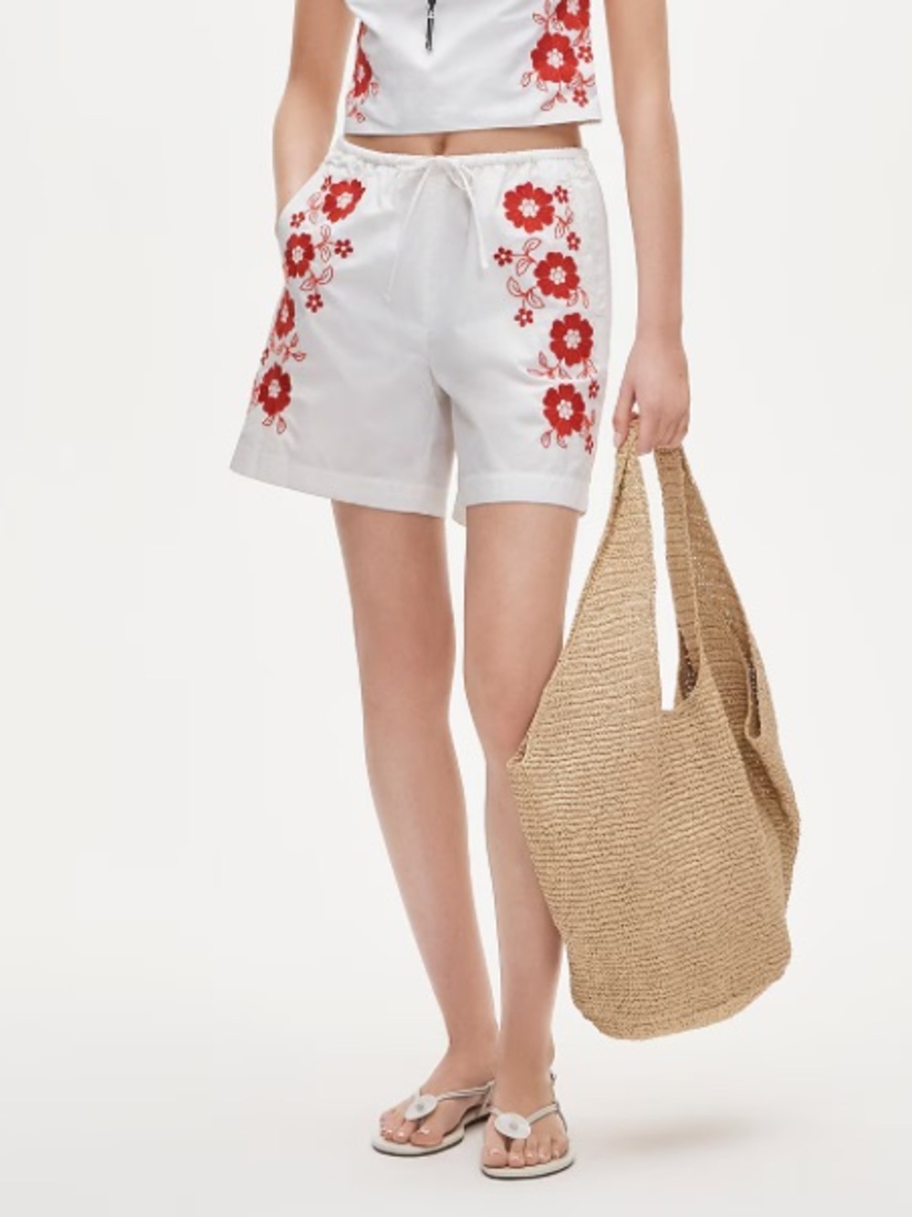 J crew Cosmo short in embroidered floral cotton poplin